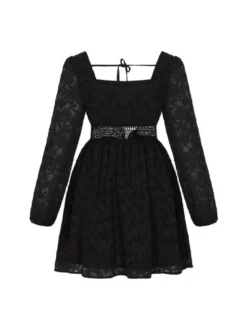 Faina Damen Kleid in schwarz - Länge: mittel