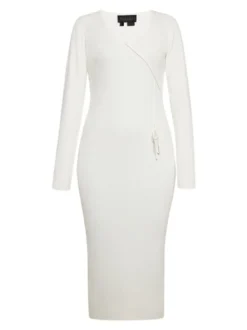 Faina Damen Kleid in weiß - Länge: mittel