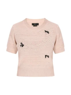 Faina Damen Pullover in beige - Ausschnitt: Rundhals