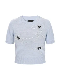 Faina Damen Pullover in blau - Ausschnitt: Rundhals