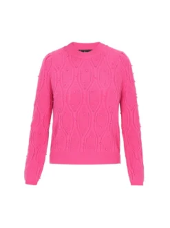 Faina Damen Pullover in fuchsia - Ausschnitt: Rundhals
