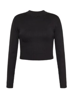 Faina Damen Pullover in schwarz - Ausschnitt: Rundhals
