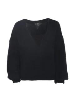 Faina Damen Pullover in schwarz - Ausschnitt: Rundhals
