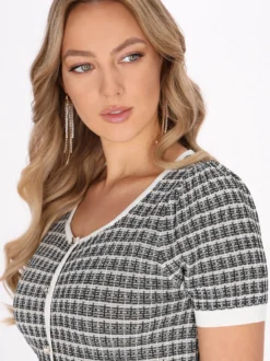 Faina Damen Pullover in schwarz - Ausschnitt: Rundhals