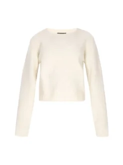 Faina Damen Pullover in weiß - Ausschnitt: Rundhals