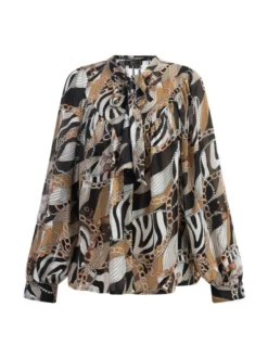 Faina Damen Schluppenbluse in schwarz
