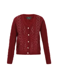Faina Damen Strickjacke in bordeaux
