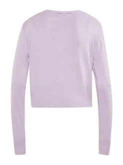 Faina Damen Strickjacke in lila - Ausschnitt: Rundhals