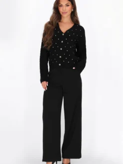 Faina Damen Strickjacke in schwarz