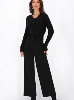 Faina Damen Strickjacke in schwarz