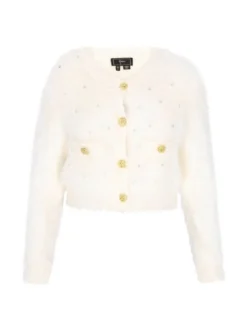 Faina Damen Strickjacke in weiß