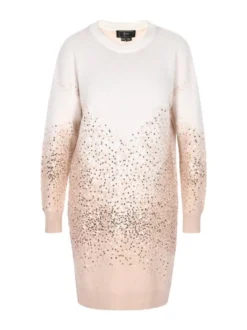 Faina Damen Strickkleid in ecru beige - Länge: mittel