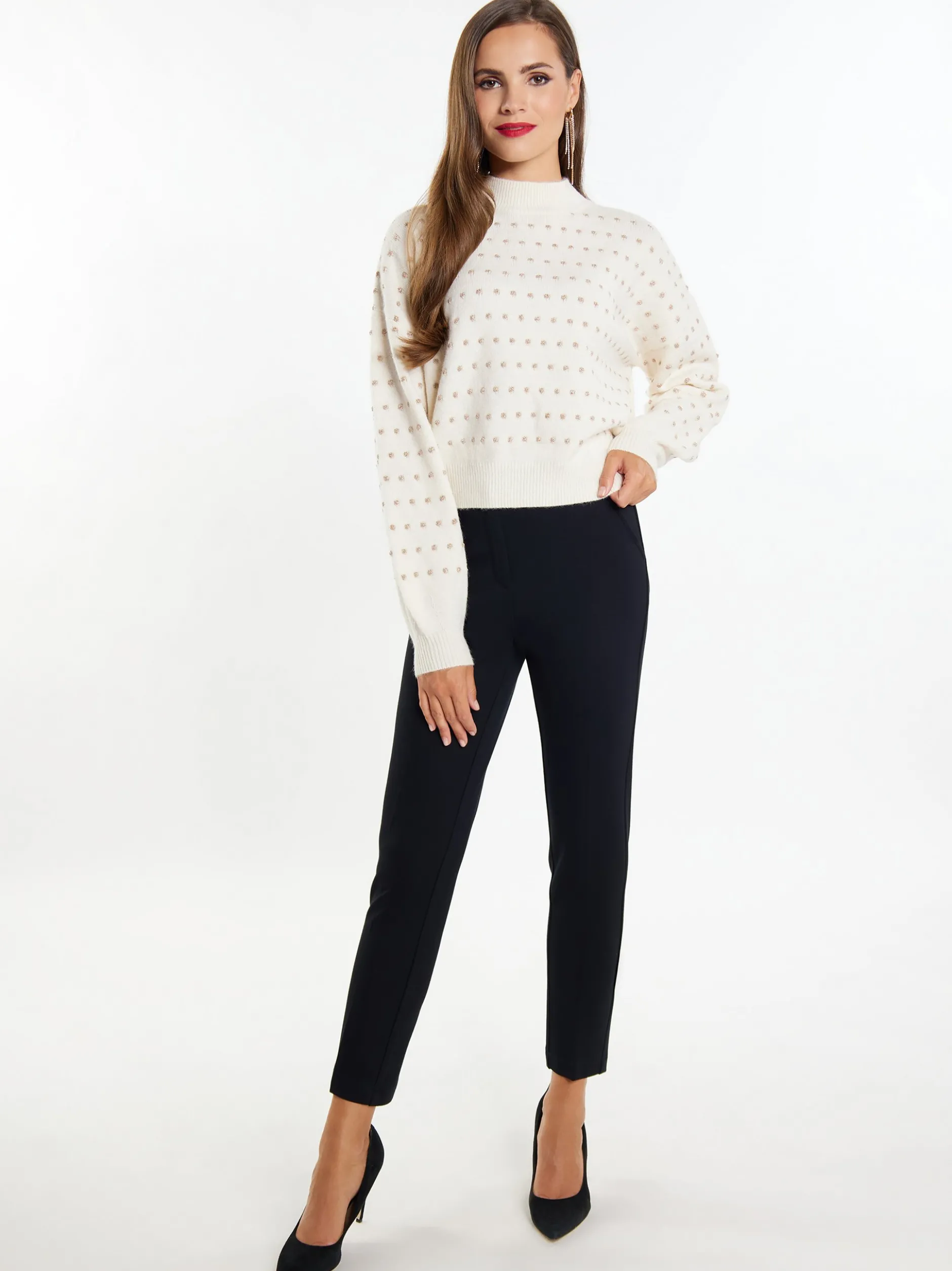 Faina Damen Strickpullover in weiß