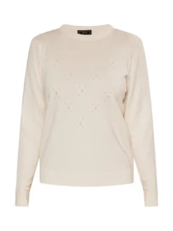 Faina Damen Strickpullover in weiß