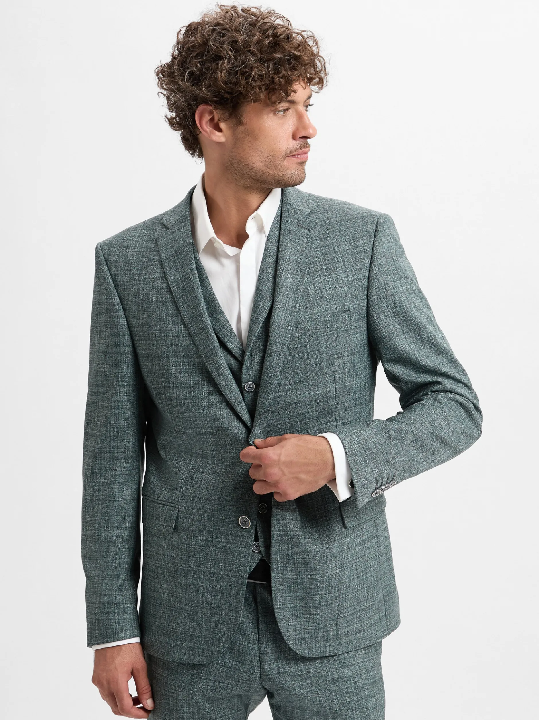 Finshley & Harding Herren Baukasten-Sakko in grau tanne