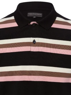 Finshley & Harding Herren Poloshirt in schwarz rosa