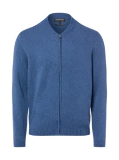 Finshley & Harding Herren Strickjacke mit Cashmere-Anteil in indigo