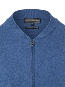 Finshley & Harding Herren Strickjacke mit Cashmere-Anteil in indigo