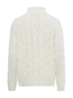 Finshley & Harding London Herren Strickpullover mit Wollanteil in ecru