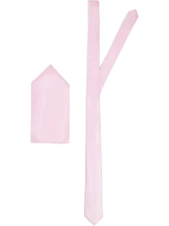 Finshley & Harding London Herren Krawatte und Einstecktuch aus Seide in rosa