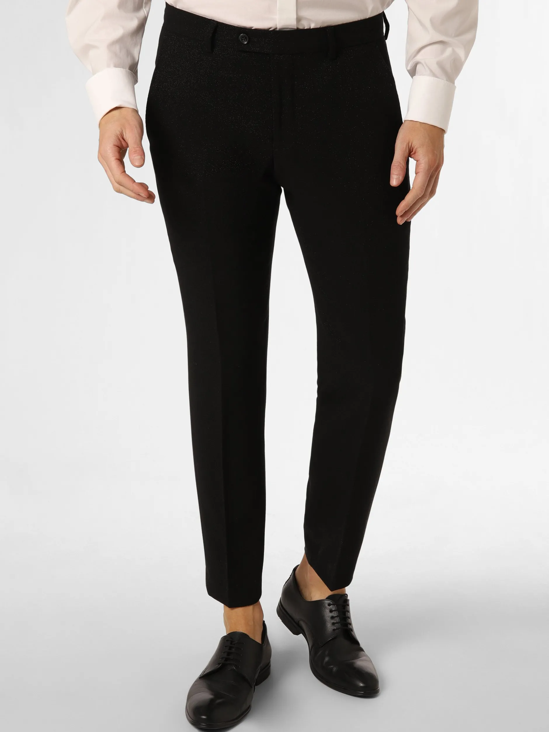 Finshley & Harding London Herren Baukasten-Hose - Hoxdon in schwarz