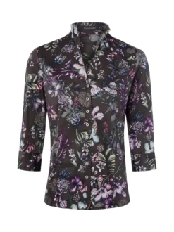 Franco Callegari Damen Bluse in schoko mehrfarbig