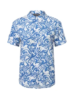 Franco Callegari Damen Bluse in indigo weiß