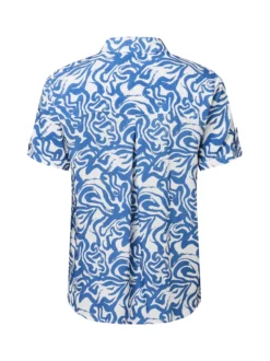 Franco Callegari Damen Bluse in indigo weiß