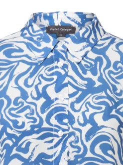 Franco Callegari Damen Bluse in indigo weiß