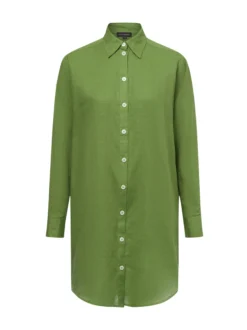 Franco Callegari Damen Bluse mit Leinenanteil - Gudrun in erbse