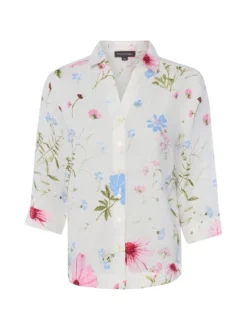 Franco Callegari Damen Bluse in ecru mehrfarbig