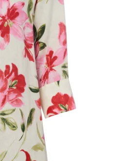 Franco Callegari Damen Leinenkleid in rosa weiß