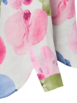 Franco Callegari Damen Leinenbluse in pink mehrfarbig
