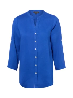 Franco Callegari Damen Leinenbluse in indigo