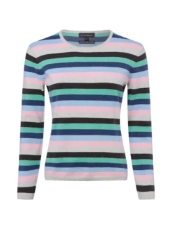 Franco Callegari Damen Strickpullover mit Cashmereanteil in türkis mehrfarbig
