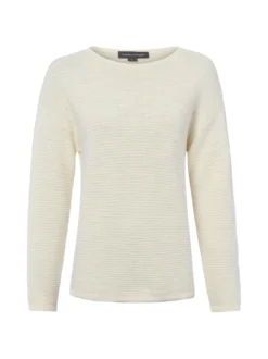 Franco Callegari Damen Strickpullover mit Leinen in ecru