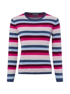 Franco Callegari Damen Strickpullover mit Cashmereanteil in fuchsia mehrfarbig