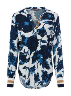 Franco Callegari Damen Tunikabluse in marine beige