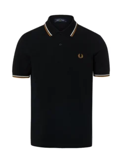 Fred Perry Herren Poloshirt in schwarz - Ärmel: kurzarm