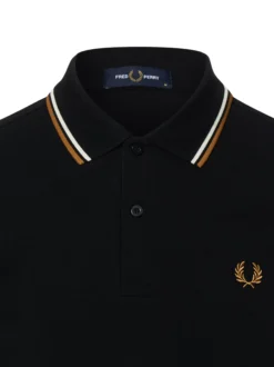 Fred Perry Herren Poloshirt in schwarz - Ärmel: kurzarm