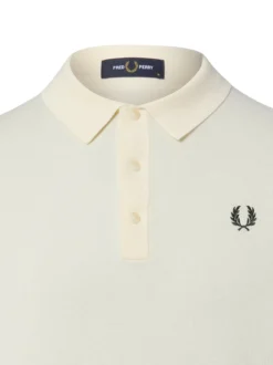 Fred Perry Herren Strick-Poloshirt in ecru