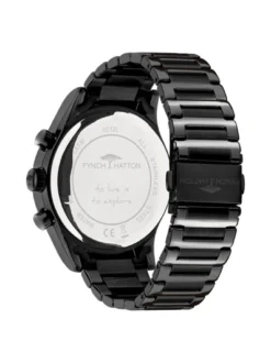 Fynch-Hatton Damen Armbanduhr - The Silver Chrono in schwarz