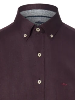 Fynch-Hatton Herren Leinenhemd in aubergine