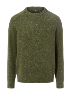 Fynch-Hatton Herren Wollpullover mit Alpaka-Anteil in oliv