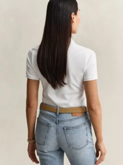 Gant Damen Poloshirt in weiß - Ausschnitt: Polokragen