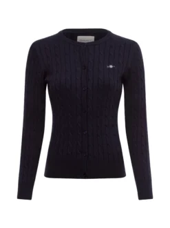 Gant Damen Strickjacke in marine - Ausschnitt: Rundhals