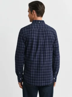 Gant Herren Karohemd in indigo schwarz - Ärmel: langarm