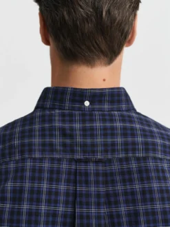 Gant Herren Karohemd in indigo schwarz - Ärmel: langarm