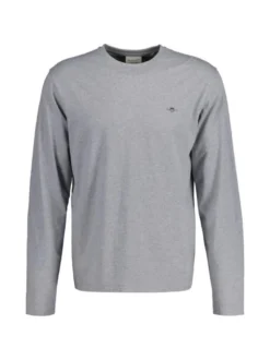 Gant Herren Longsleeve in grau - Ausschnitt: Rundhals
