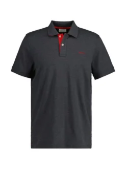 Gant Herren Poloshirt in anthrazit - Ärmel: kurzarm